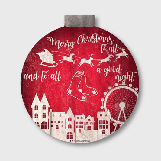 Boston Red Sox 12" Christmas Village Wall Art Wood Sign