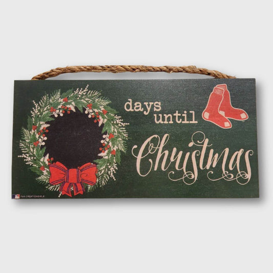 Boston Red Sox 6'' x 12'' Days Until Christmas Wood Sign