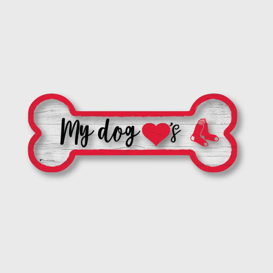 Boston Red Sox Dog Bone Wooden Sign - Perfect for Pet Lovers