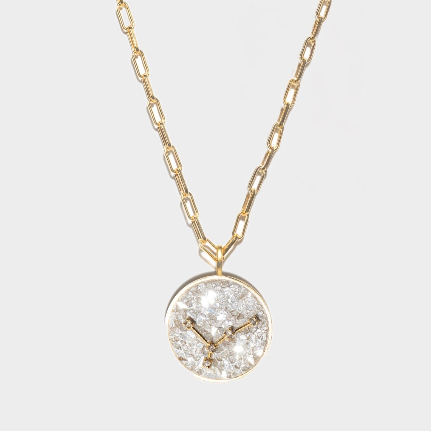 Cancer Gold Vermeil Pendant Necklace with Diamonds