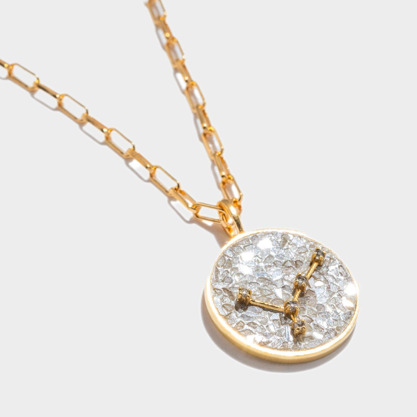 Cancer Gold Vermeil Pendant Necklace with Diamonds