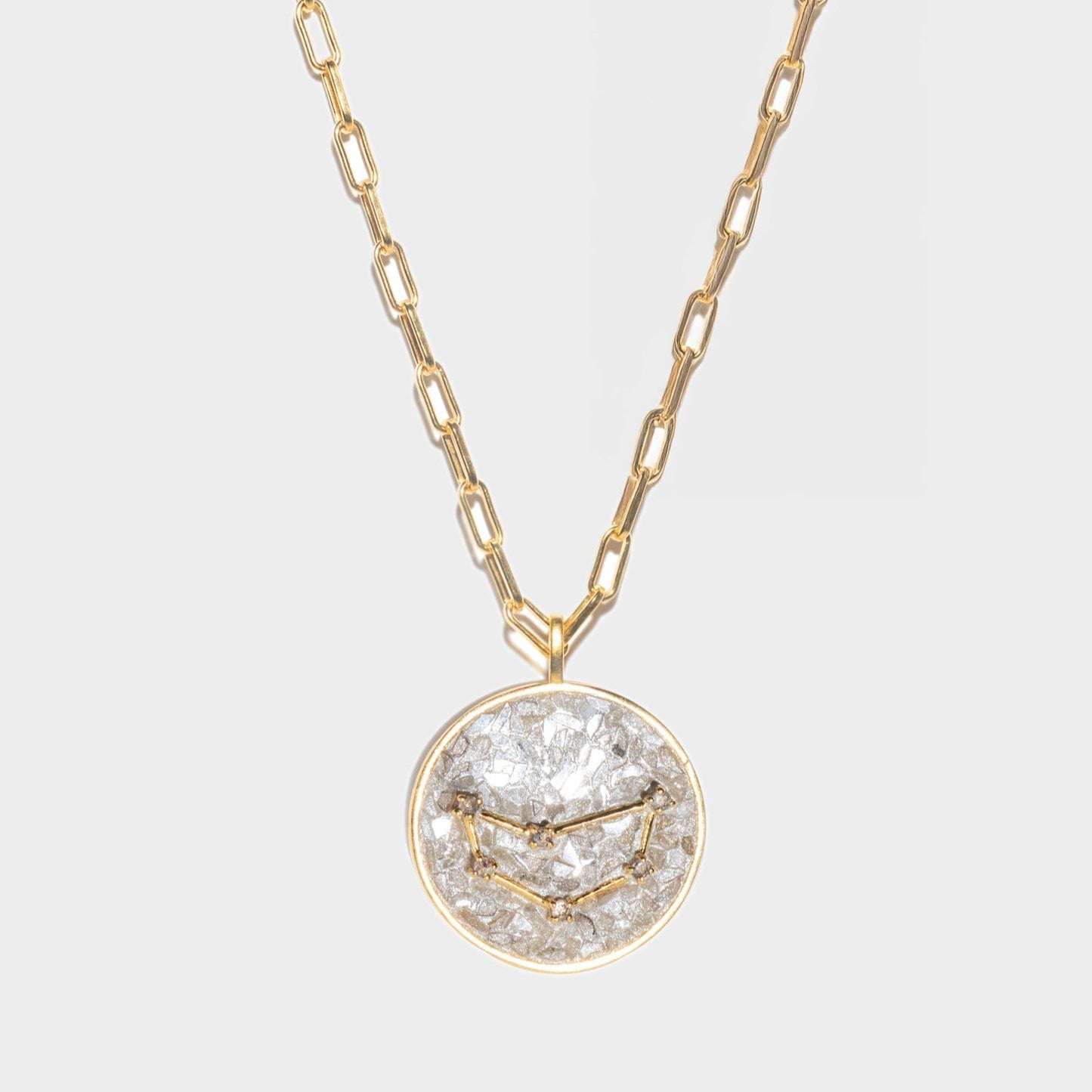 Capricorn Gold Vermeil Pendant Necklace with Diamonds