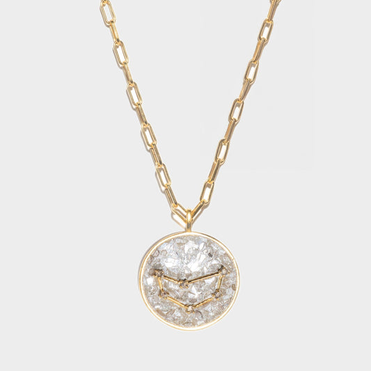 Capricorn Gold Vermeil Pendant Necklace with Diamonds