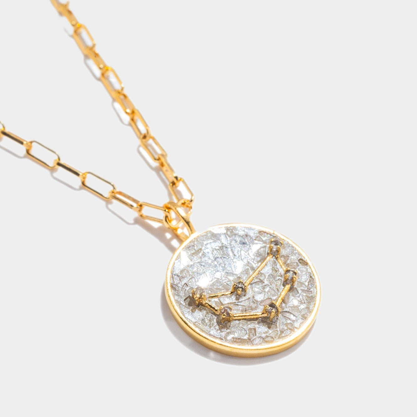 Capricorn Gold Vermeil Pendant Necklace with Diamonds