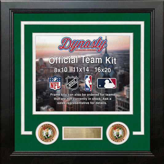 Framed 'Dynasty' official team kit with sports logos and text.