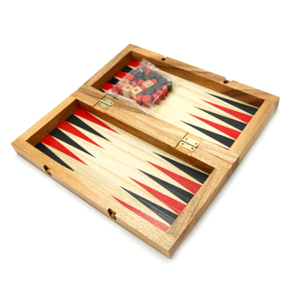 Chess, Checkers & Backgammon Foldable Wooden Game Set