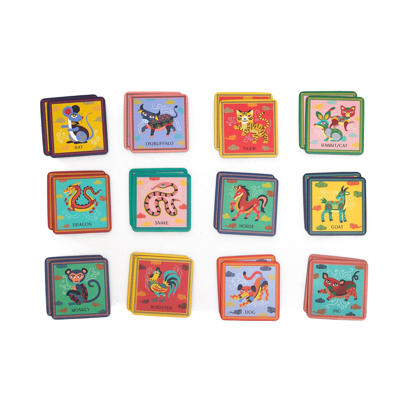 Chinese and Vietnamese Zodiac Memory Match Game for Kids