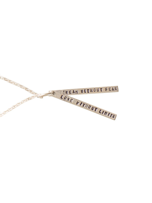 Dream Without Fear Hand-Stamped Bar Quote Necklace Gift
