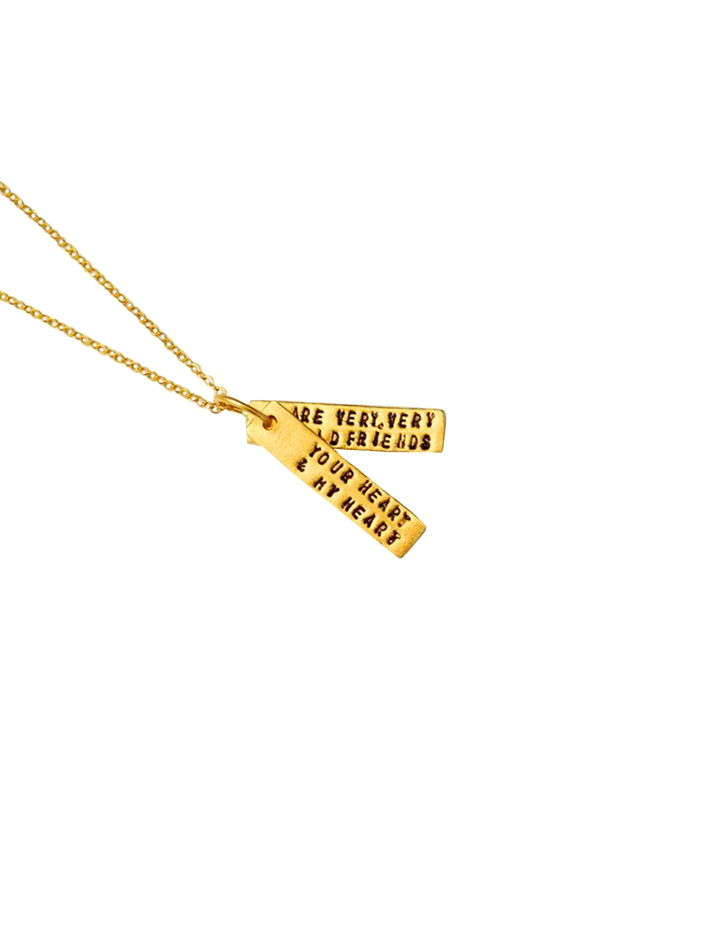 Hafez Quote Gold Vermeil Friendship Long-Bar Necklace for Gifting