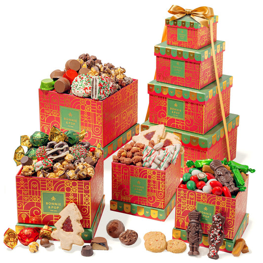 Three-Tier Holiday Chocolate Tower – Assorted Treats
