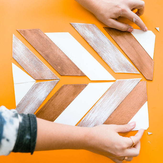 Chevron Wood Tray Craft Kit for Rustic Home Decor and Serving Gift DIY