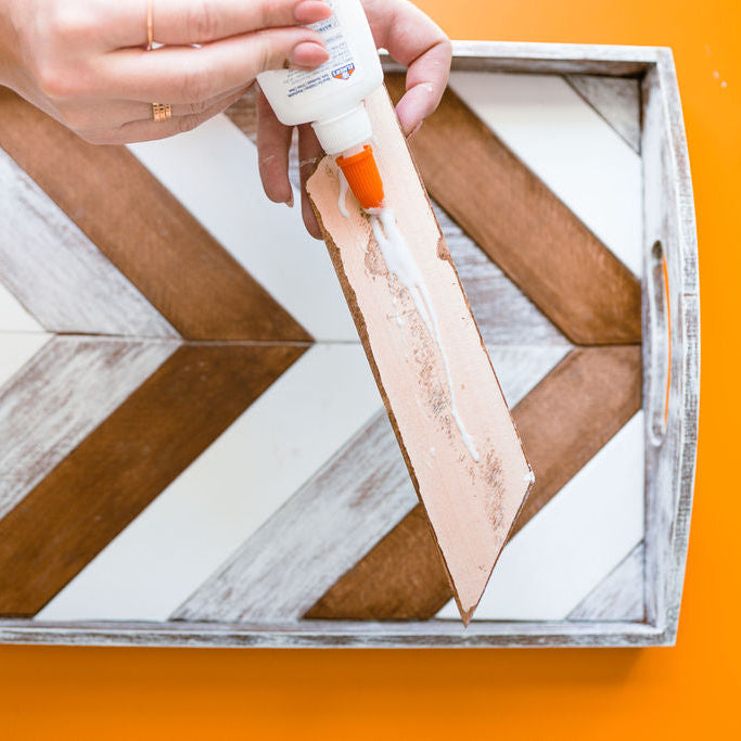 Chevron Wood Tray Craft Kit for Rustic Home Decor and Serving Gift DIY