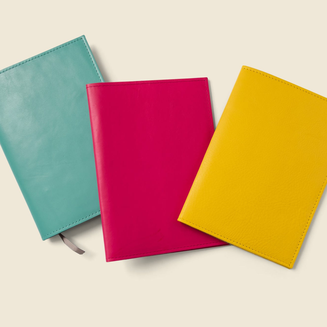 Refillable A5 Leather Notebook Cover — Pink