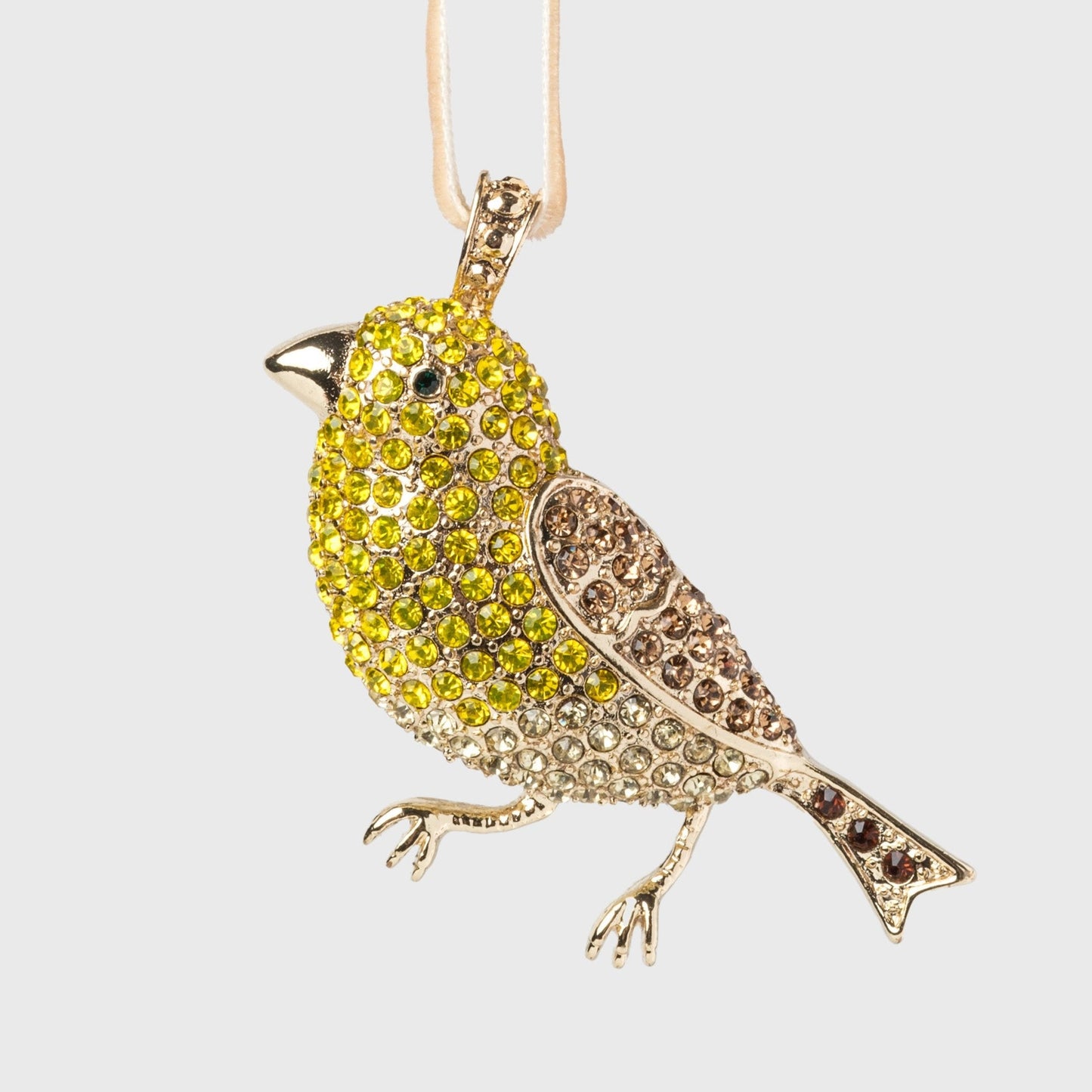 Sparkle Canary Hanging Ornament — Yellow Glass Accent Gift for Gifting