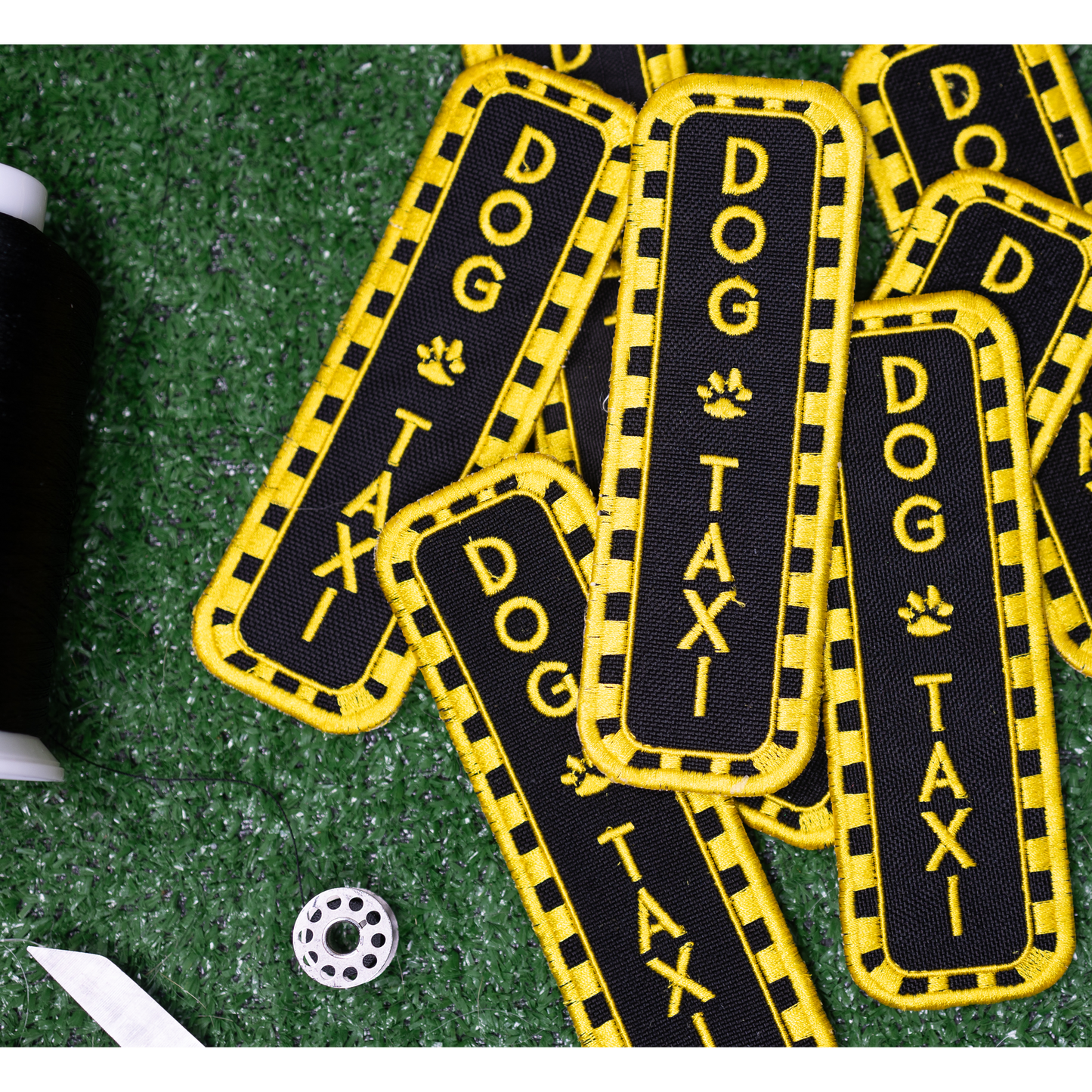 Dog Taxi Patch — 2" x 6" Recycled Embroidered Patch