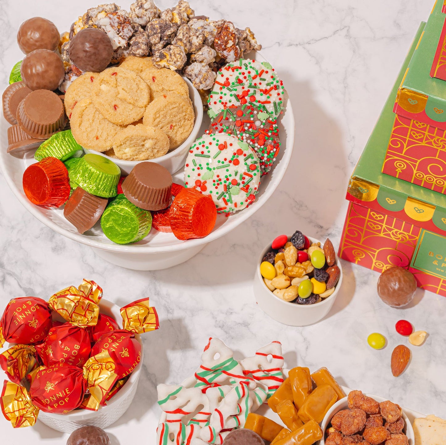 Three-Tier Holiday Chocolate Tower – Assorted Treats