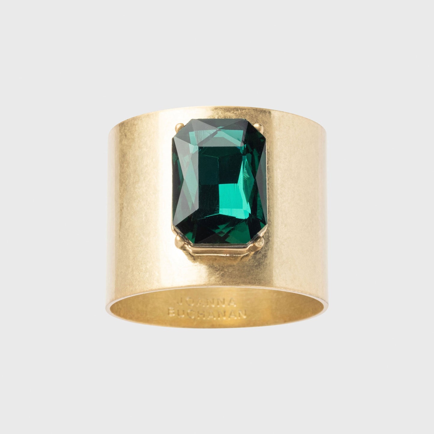 Single Gem Napkin Rings Emerald Set of Two Dramatic Table Gift  Accent