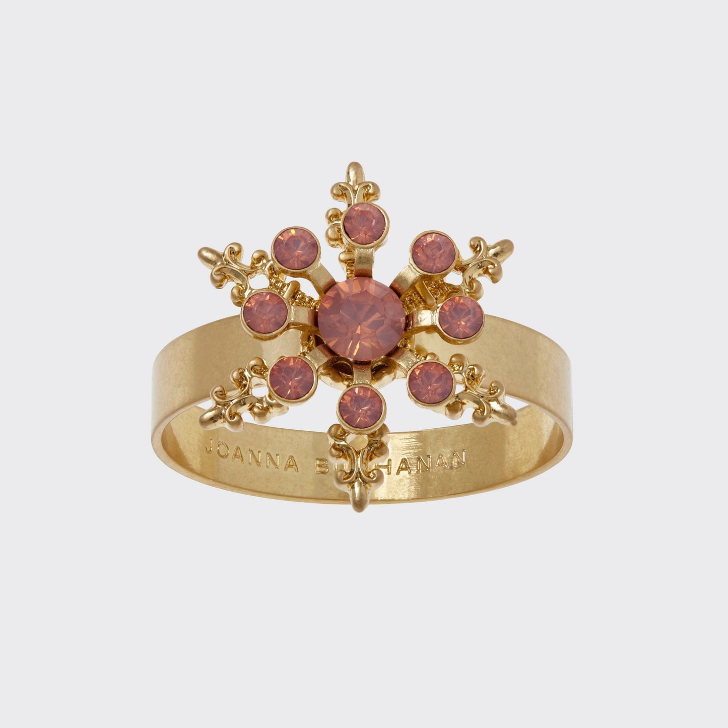 Classic Snowflake Pastel Skinny Napkin Rings Set of Four