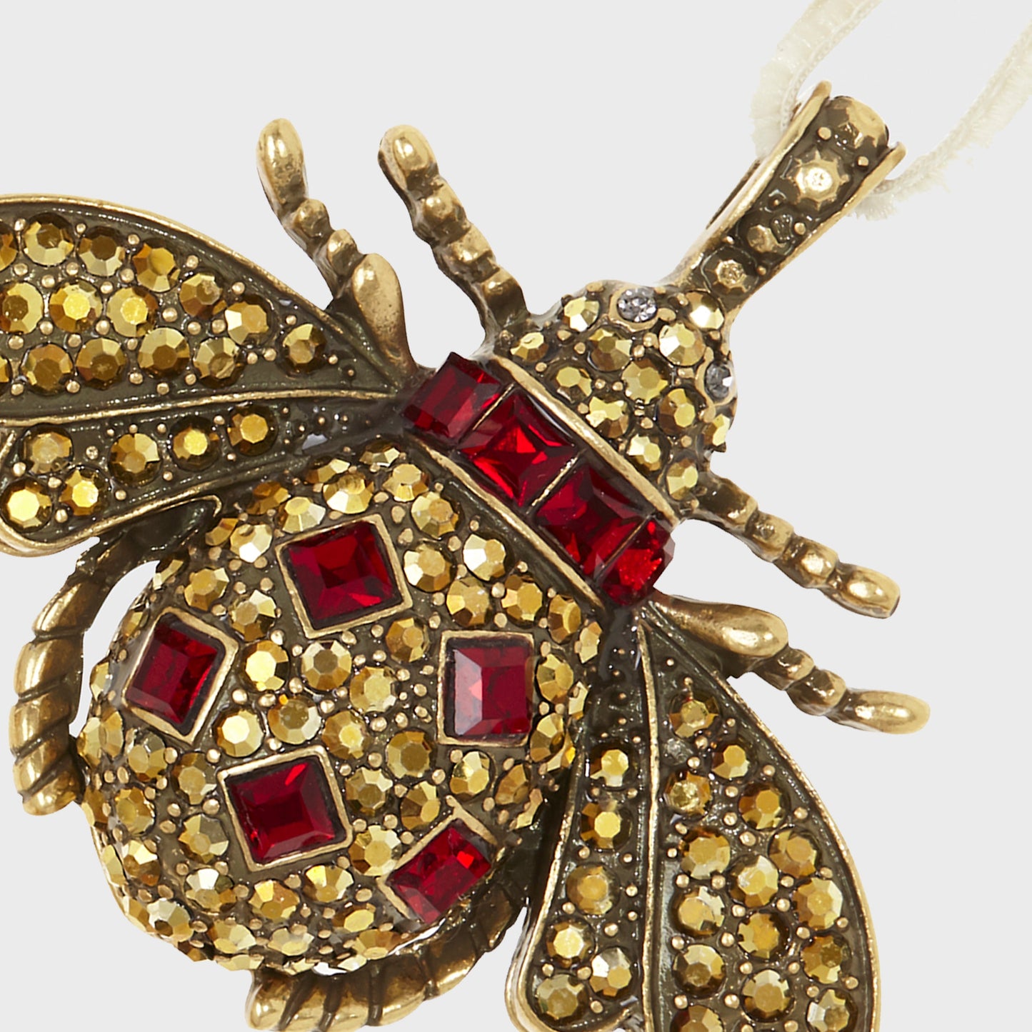 Jeweled insect hanging ornaments, ruby and emerald