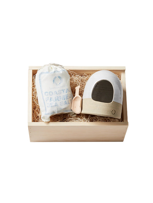 Farmhouse Pottery Salt Shelter and Coastal Sea Salt Gift Set