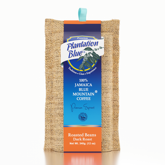 Plantation Blue Jamaica Blue Mountain Dark Roast Coffee 12oz Gift Bag
