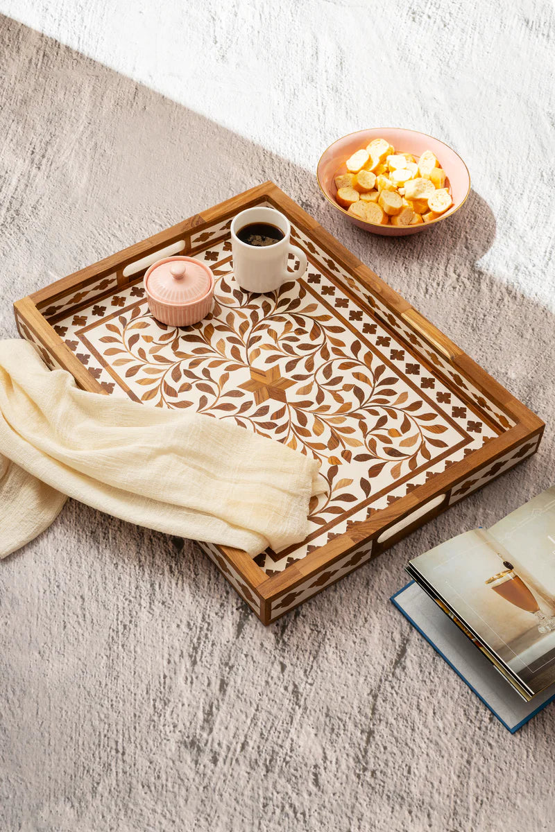 Jodhpur Wood Inlay Tray - GiftSuite