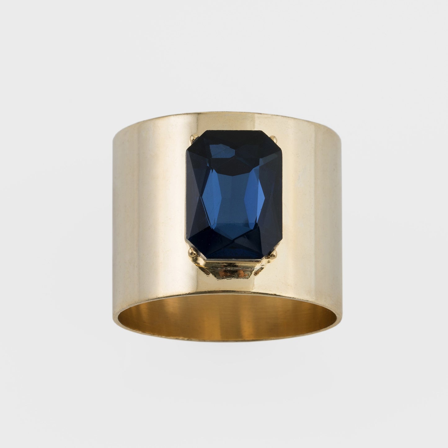 Single Gem Napkin Rings Navy Set of Two Jewel Tone Table Gift US Style