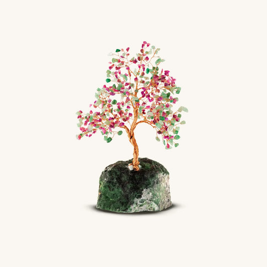Divine Inspiration Pink Tourmaline & Jade Feng Shui Tree — Medium