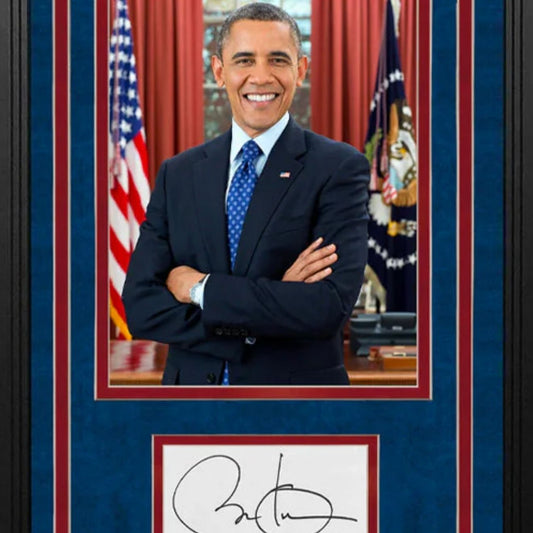 Historic Barack Obama Autographed Framed Presidential Signature Collage