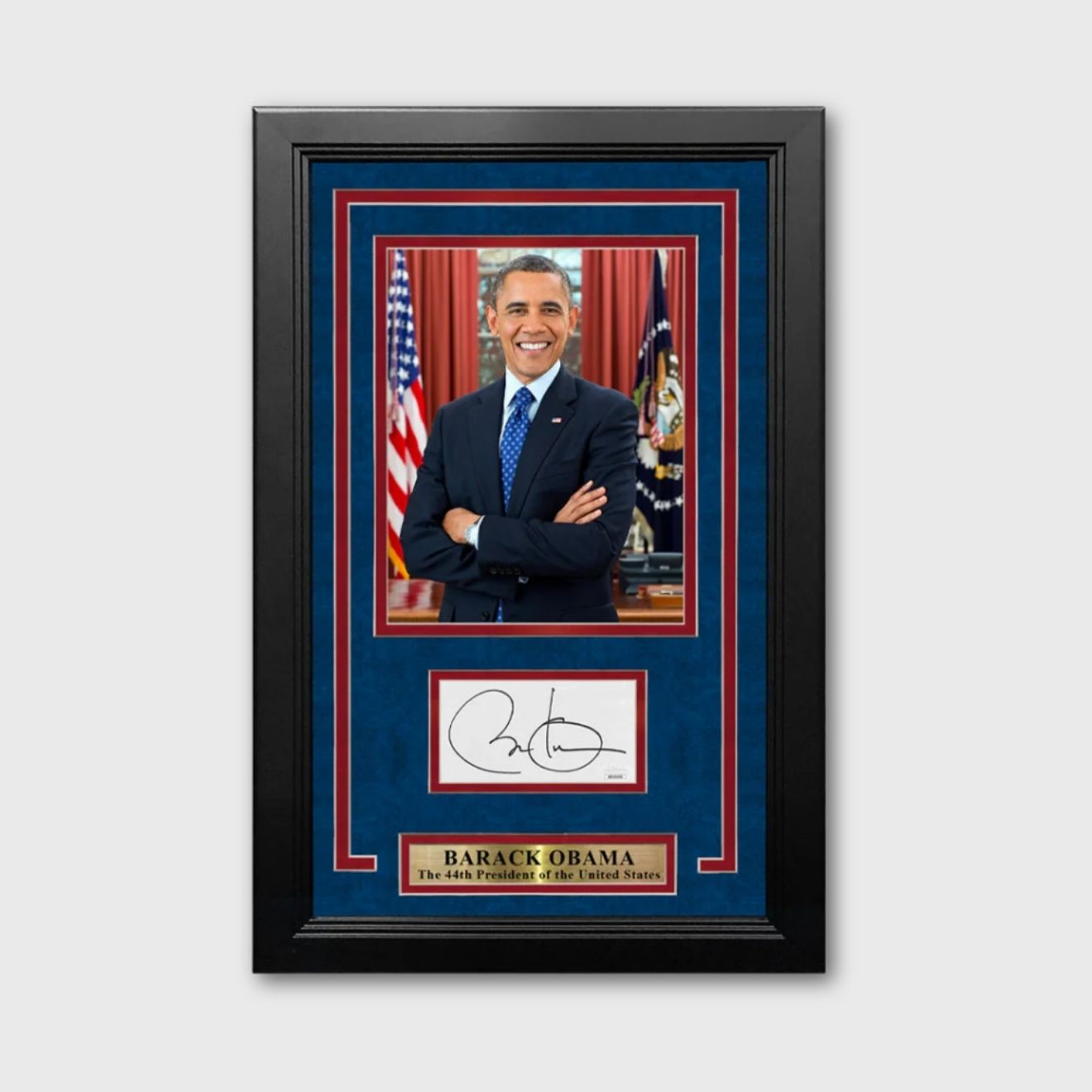 Historic Barack Obama Autographed Framed Presidential Signature Collage