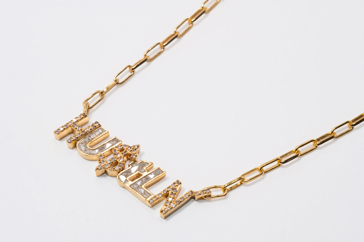 Hustln Gold Vermeil Pendant Necklace with Diamonds