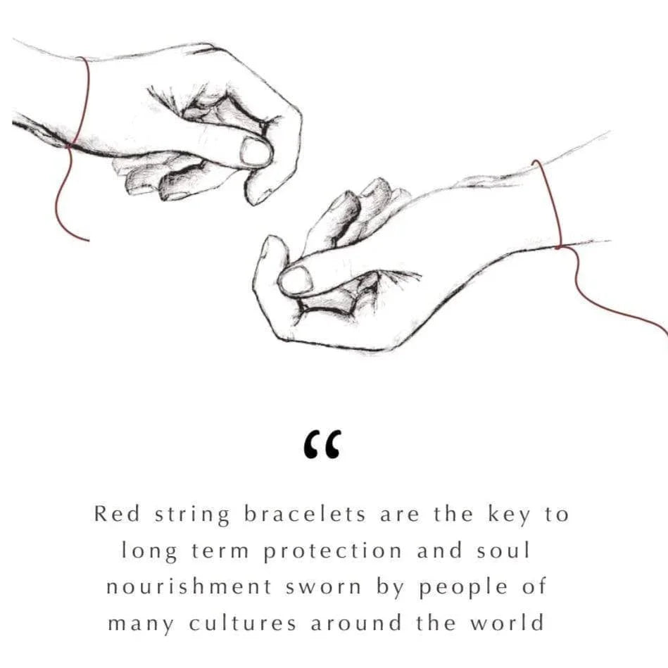 Seek Wisdom Red String Multi-Charm Bracelet — White Enamel