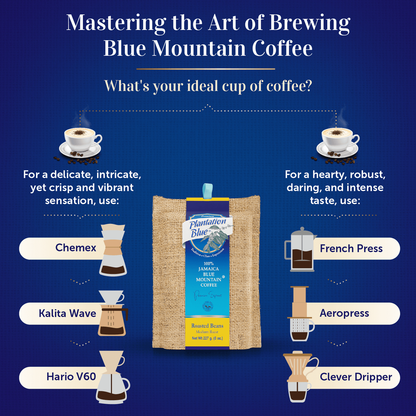 8oz Authentic Jamaica Blue Mountain Coffee Beans — Gourmet Gift Bag