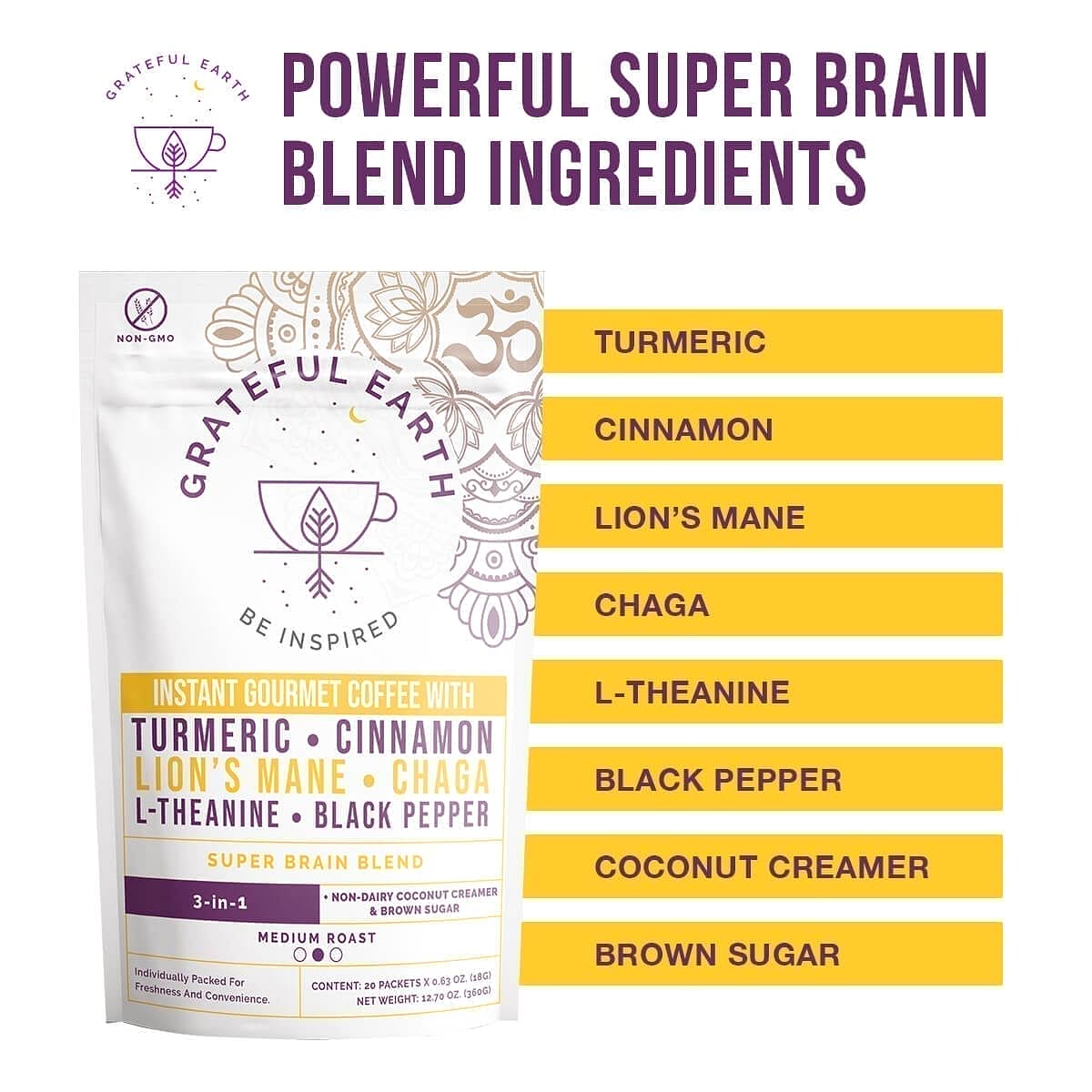 Two-Bag Super Brain Coffee Bundle — 3-in-1 Medium Roast, 6 Nootropics