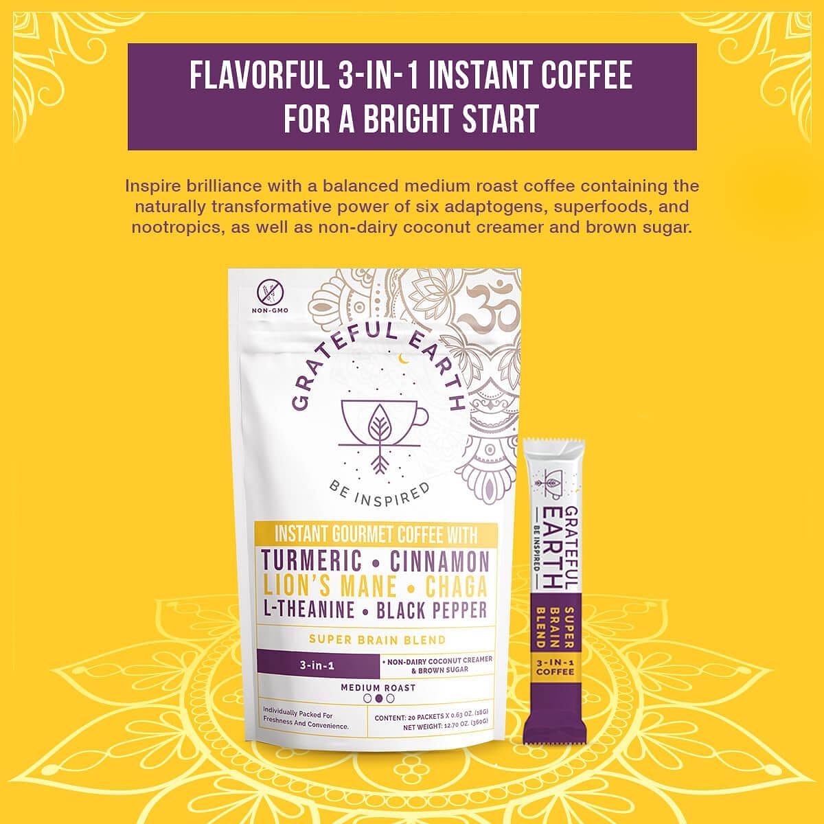 Two-Bag Super Brain Coffee Bundle — 3-in-1 Medium Roast, 6 Nootropics