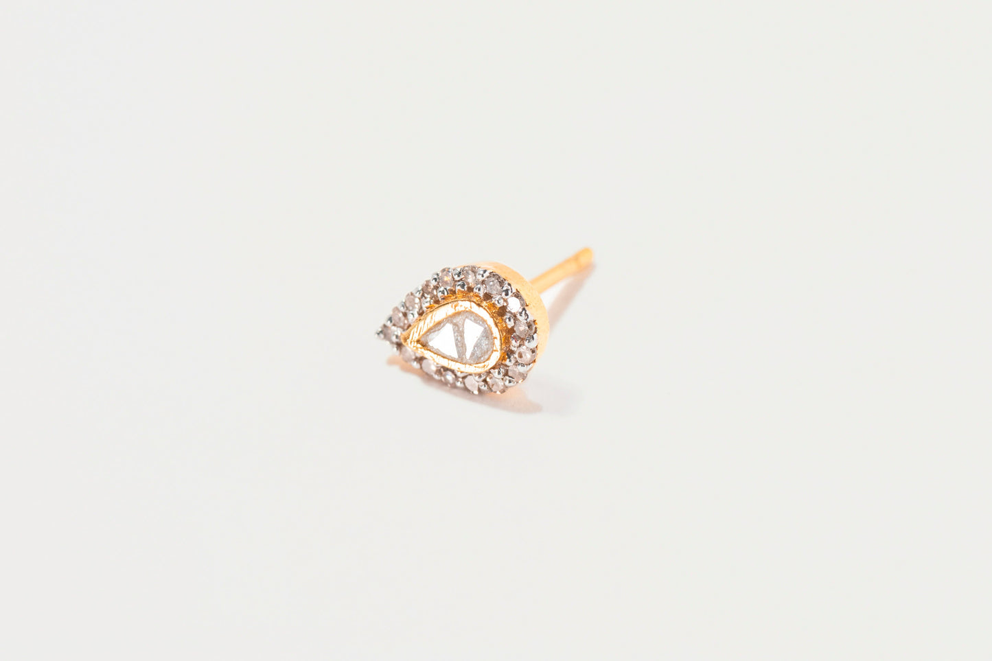 Irving Gold Vermeil Stud Earrings with Raw Diamonds