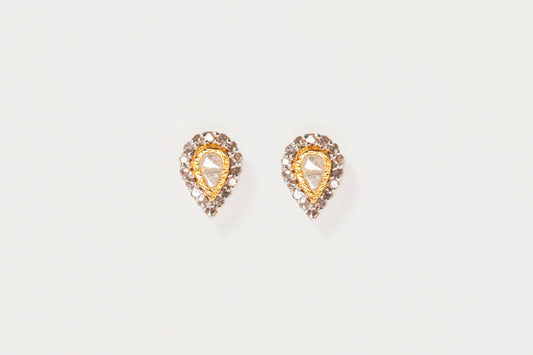 Irving Gold Vermeil Stud Earrings with Raw Diamonds