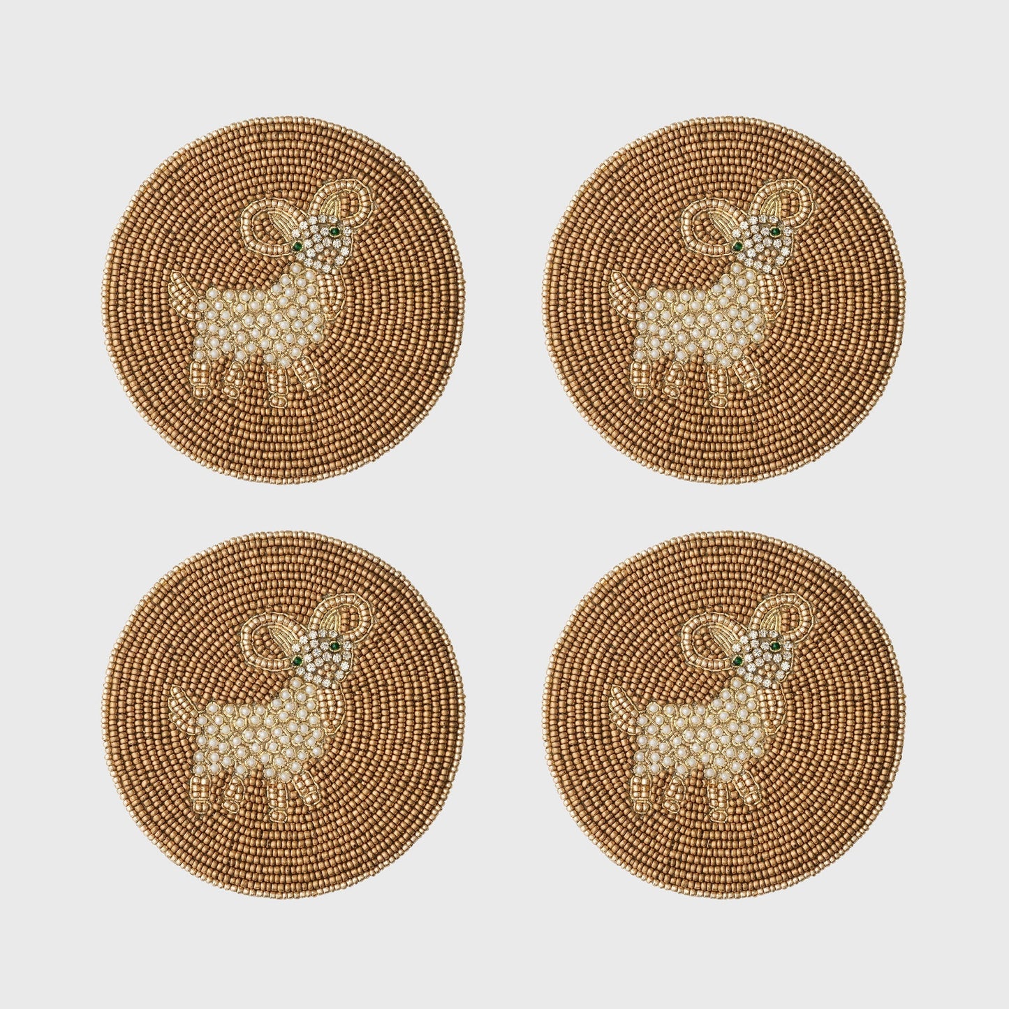 Set of four coasters displayed