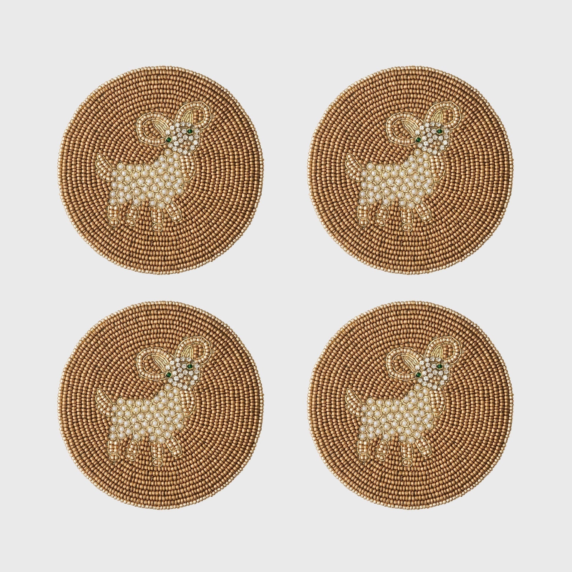 Set of four coasters displayed
