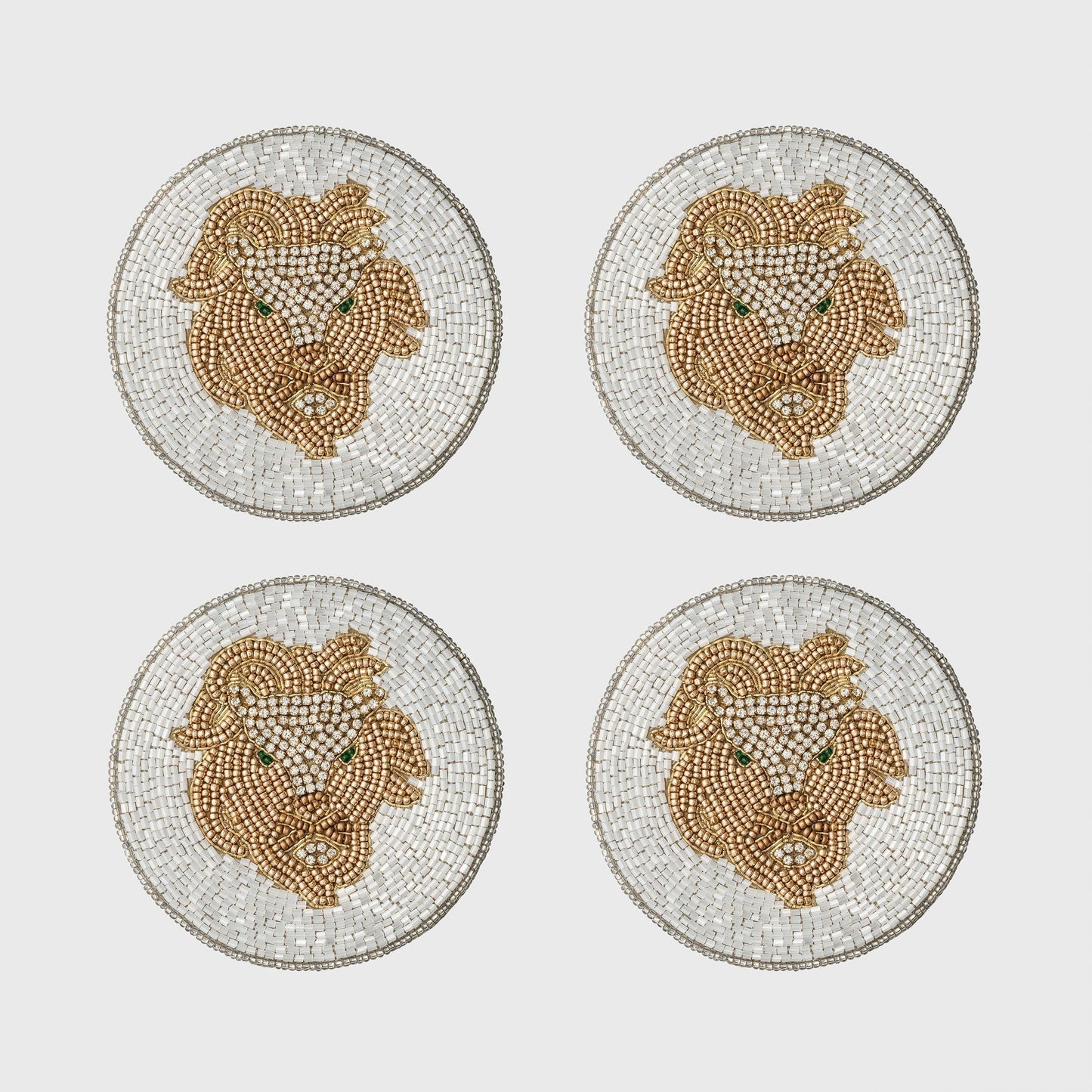 Set of four coasters displayed