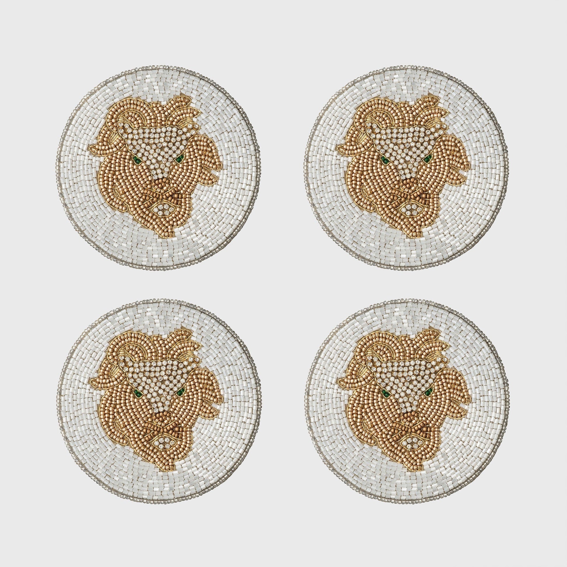 Set of four coasters displayed