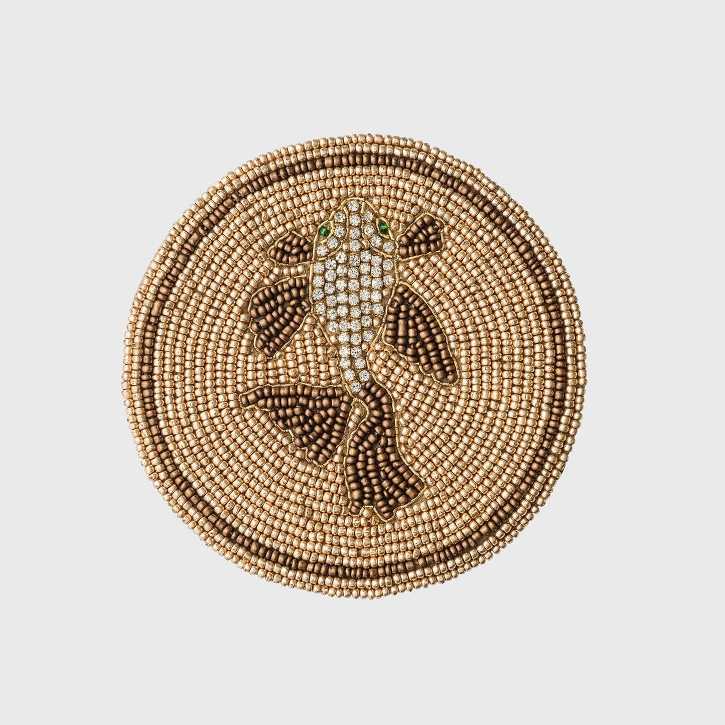 Pisces coaster close-up showing constellation