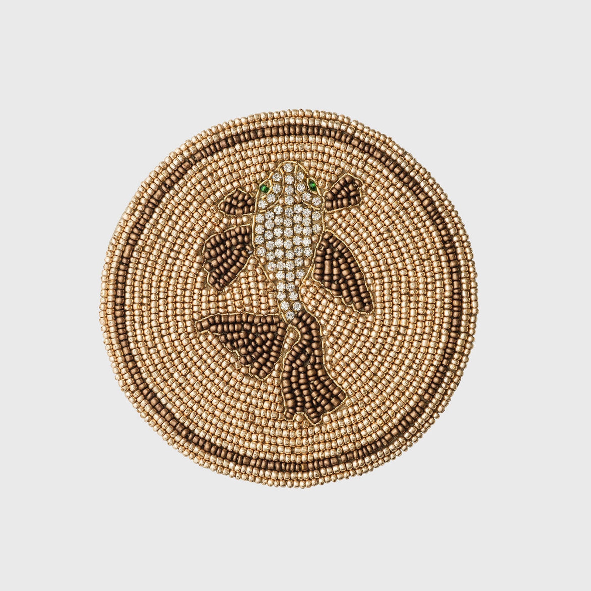 Pisces coaster close-up showing constellation