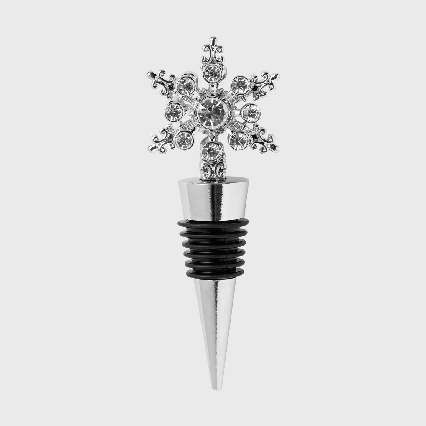Snowflake wine stopper, silver