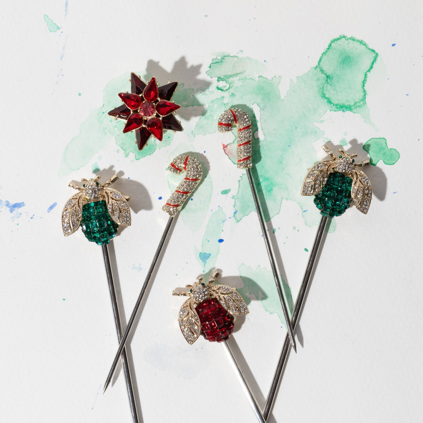 Bedazzled Bee Wine Charms Set in Deep Jewel Tones