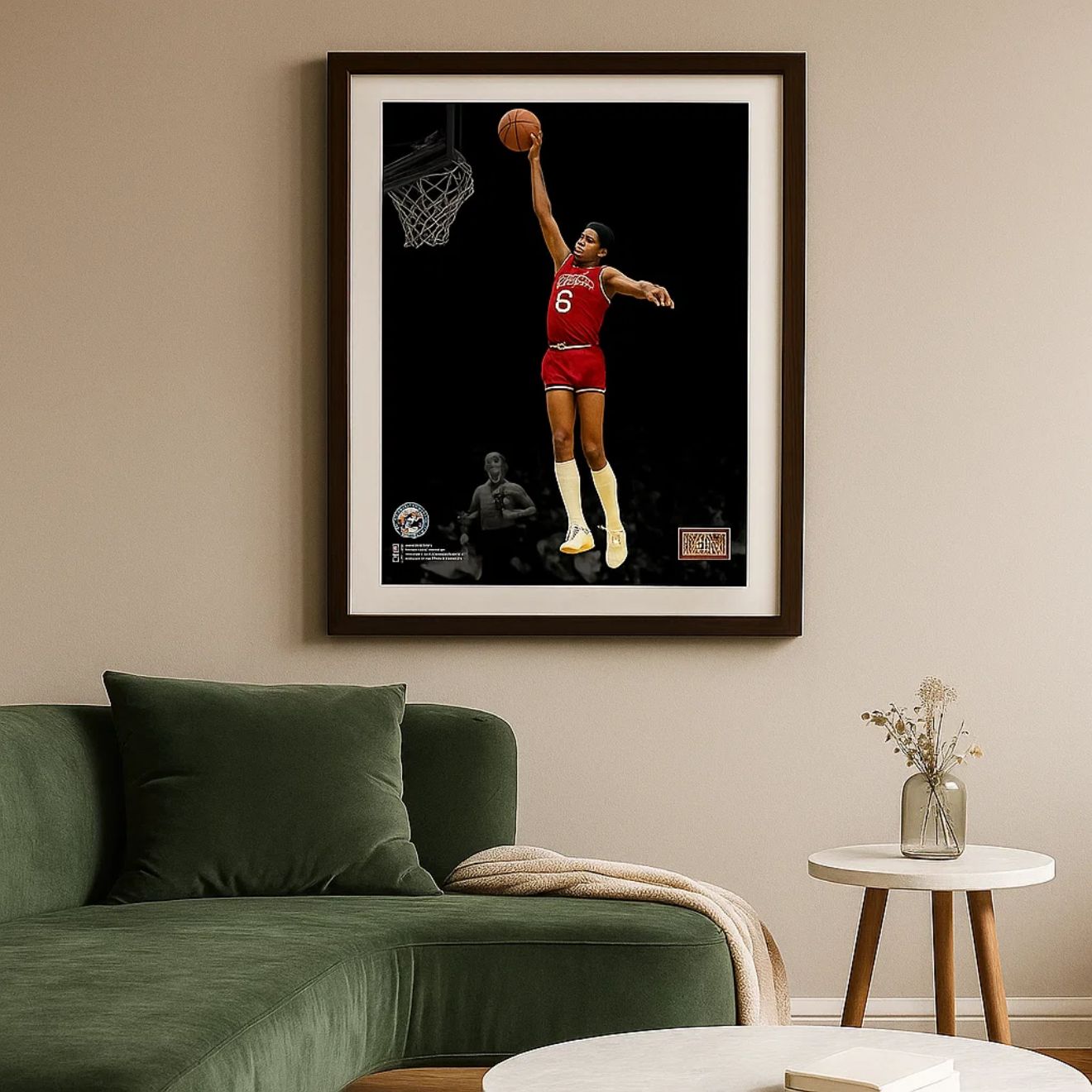 NBA legend Julius “Dr. J” Erving 8x10 sports photo, licensed Sixers wall decor, gift-ready