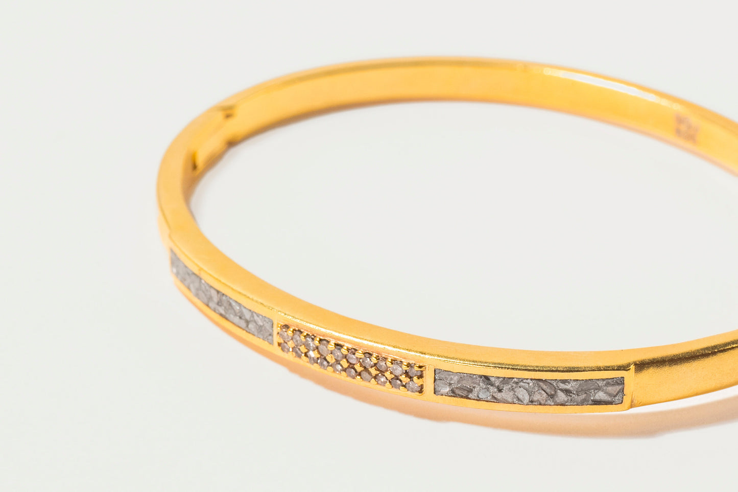 Kangra Gold Vermeil Bangle Bracelet with Diamonds