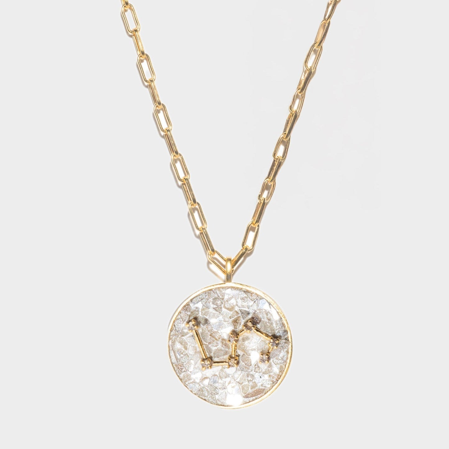 Leo Gold Vermeil Pendant Necklace with Diamonds