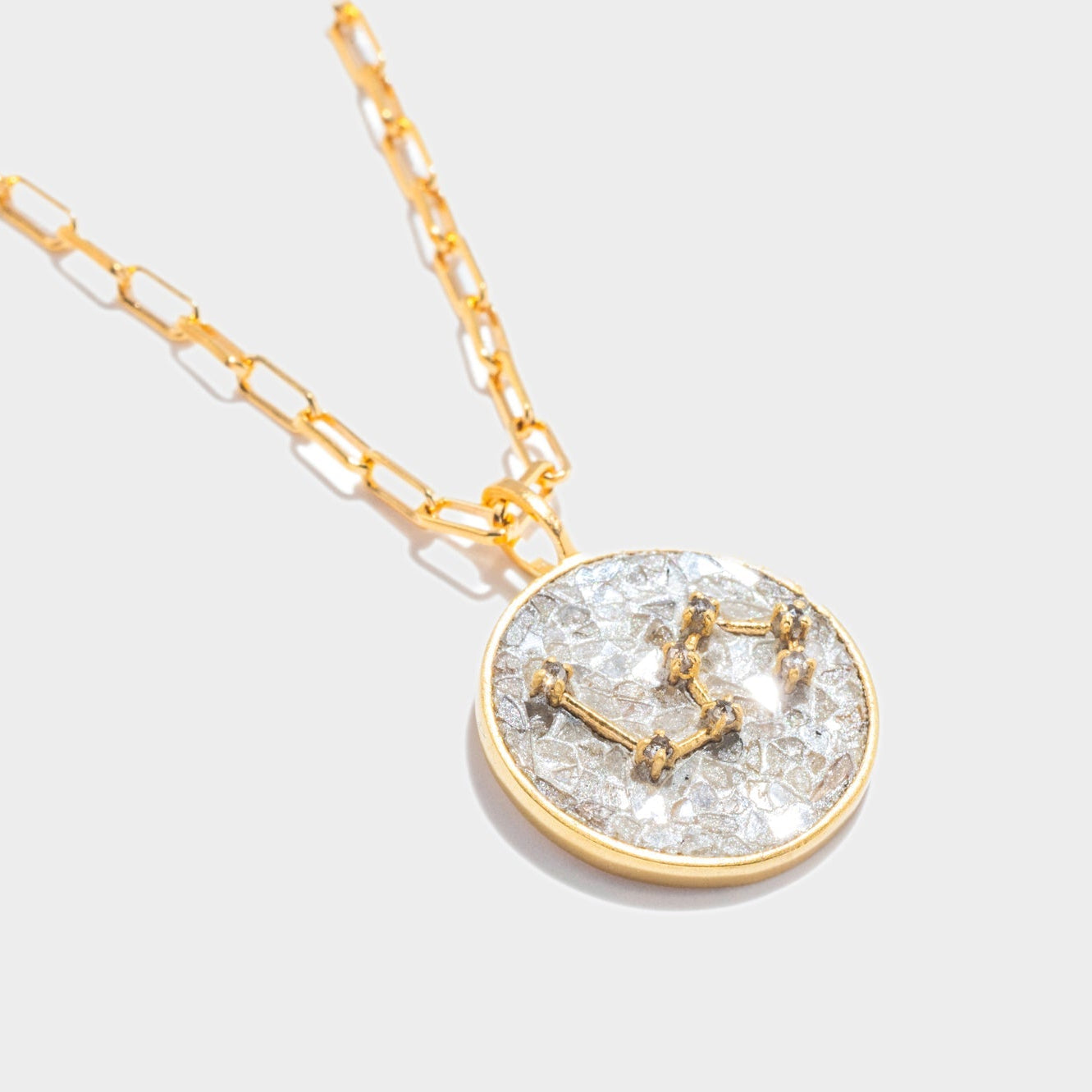 Leo Gold Vermeil Pendant Necklace with Diamonds