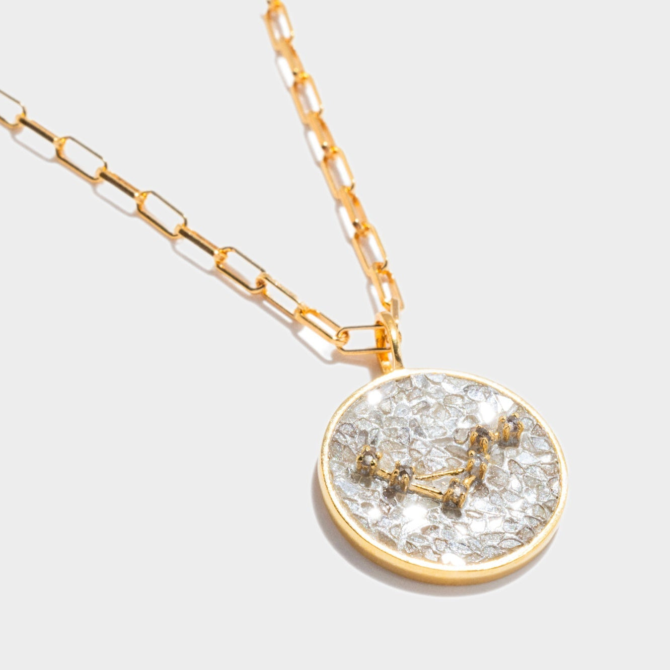 Libra Gold Vermeil Pendant Necklace with Diamonds